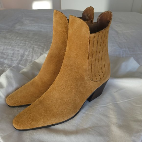 Zara Suede Cowboy-Style Ankle Boots EU 40 - Picture 2 of 13